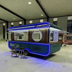 Retro Vintage Design Stainless Steel Frame Rust Resistant Mobile Food Trailer Outdoor Wedding Party Catering Service Ice Food