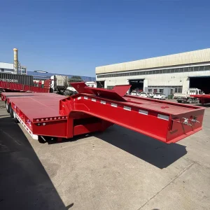 Semi Trailer Low Flat Truck Trailer for Heavy Duty Transport Trailer Good Condition for Sale
