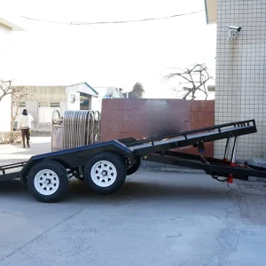 Shipped in 7 Days Hydraulic Tilt Steel Car Trailer Black 2000KG Load 2 Axle Electric Brake Car Hauler Trailer Stock