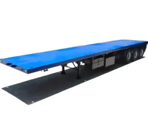Shipping 20 40 Feet Container Trailer 3 Axle Flat Bed Truck Semi Trailer
