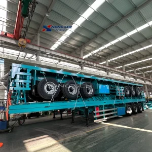 Shipping 3axle 45ft Flat Bed Container Semi Trailer Flatbed Cargo Semi Truck Trailers