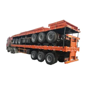Shipping 50 Ton 30 Ton Low Truck 20ft Flat Bed 40 ft 40 Feet 40ft Container Flatbed Trailer