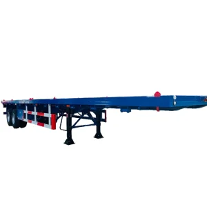 Shipping Container 40ft 50 Ton Flatbed Semi Trailer 3 Axle Flat Bed Truck Trailer with Container Lock