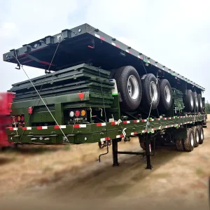 Shipping Container 40ft 50 Ton Flatbed Semi Trailer Chassis Car Trailers Flat Bed Container Flatbed Semi Trailer