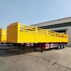 Side Wall Fence Cargo Semi Trailer 4axles Fence Trailer Drop Side Dump Trailer for Sale