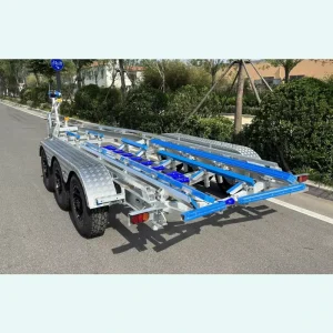 Silver Custom Built 30ft Aluminum Boat Trailer TRI Axles Poly Bunks Hydraulic Brake VIN DOT CE Authorization