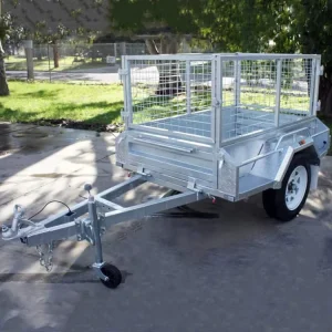 Single Axle Galvanized 7x5ft HD Fully Welded Box Trailer Cargo & Utility Trailers for Loading & Unloading
