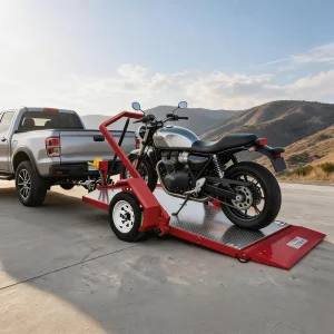 Single Motorcycle Utility Trailer Tilt Flatbed Design Portable Motorbike Hauling Trailer