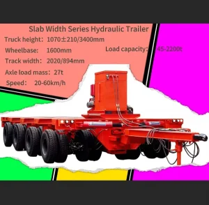 Slab Width Series Hydraulic Trailer Customized Load Capacity 45-2200t Modular Combination Quick Coupling