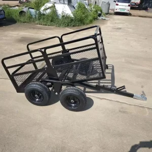 Small ATV Tow Behind Trailer Telescopic Climbing Trailer Agricultural With Foldable Sides Cage Trailer