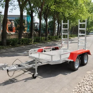 Small Excavator Trailer 1 Ton 2 Ton 3 Ton Galvanized Mini Digger Trailer with Attachments