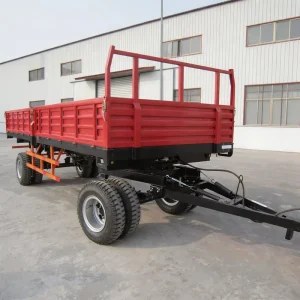 Small Farm Tractor Hydraulic Dump Mini Trailer 5 6 8 9 10 Ton Single Double Axles Farm Trailers