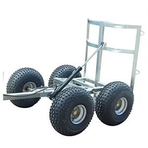 Small Size Heavy Duty Flatbed Iron Outdoor Cargo Utility Trailers 1400kg Payload 22*11-8 Wheels Galvanized Steel Motorcycles