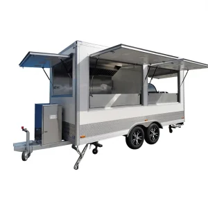 Square Large Fiberglass Dining Car Trailer with Customizable Power Construction for Snack Food Hotdog Service