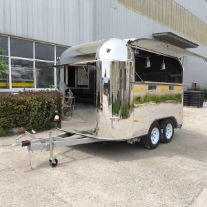 Stainless Steel Ice Cream Concession Catering Trailer Mobile Fast Food Cart Food Truck with CE GPS Tracking
