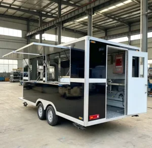 Stainless Steel Mobile Food Trailer & Truck with Customizable Design Easy Clean Dual Tandem Axle