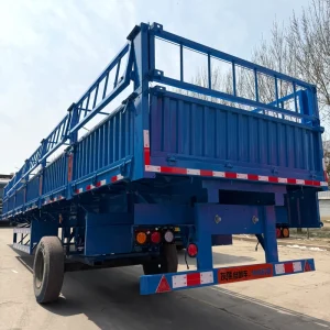 Stake Semi Trailer 3 Axle Heavy Duty Cargo Transport Trailer for Long Haul Logistics and Freight Delivery