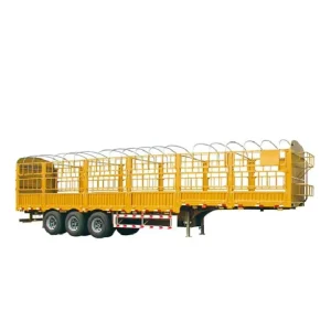 Stake Side Semi Trailer 3 Axle Heavy Duty Cargo Transport Trailer with High Side Walls for Bulk Goods Logistics