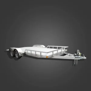 Steel 2000 kg Open Utility Car Trailer with Electric Air Brake Double Axle Light Duty for Machine Car