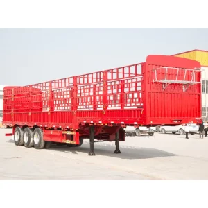 Steel 3 Axle 40 60 Ton Fence Cargo Semi Trailer