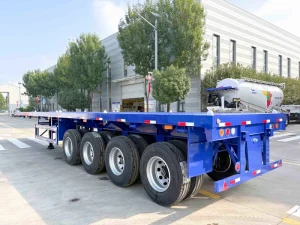 Steel 4 Axle Flatbed Platform Semi Trailer with Customizable Size for Heavy Transport