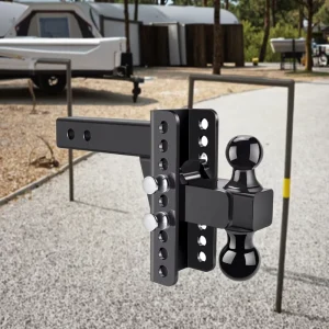 Steel Adjustable Trailer Hitch 2 Inch Receiver Dual Ball Mount 6 Inch Drop Rise Heavy Duty Tow Bar Hitch For Truck RV Camper