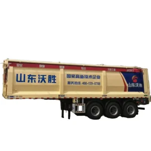 Steel Automatic Unloading Crawler Live Floor Dump Semi Trailer with Two Way Transport 60000kg Payload