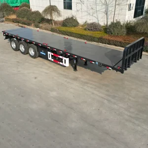 Steel Container Transport Flatbed Semi Trailer Heavy Duty Cargo Logistics Freight Shipping