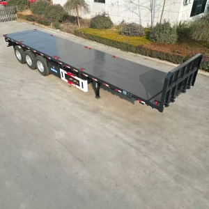 Steel Container Transport Flatbed Semi Trailer Heavy Duty Cargo Logistics Freight Shipping