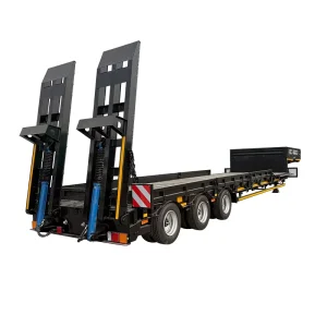 Steel European Style 3 Axle Over 30 Ton Payload Lowbed Semi Trailer with 12500x2500x1600mm Dimensions
