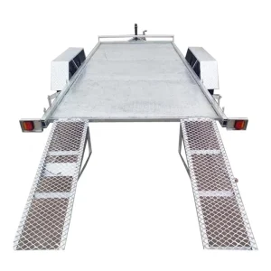 Steel Flat Bed Car Trailer Trucks and Trailers with CE Certification 2 Ton Payload for Towing Cars