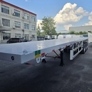 Steel Flatbed Semi Trailer 12.5m 3 Axle Container Carrier with 20001-25000kg Payload Capacity