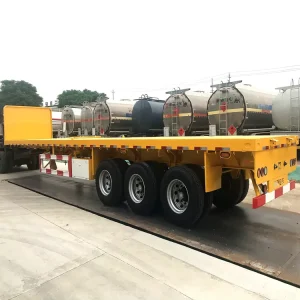 Steel Heavy Duty Container Flatbed Semi Trailer with 60T Max Payload