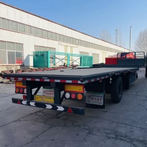 Steel Heavy Duty Transport Truck Trailer 40 Feet 3 Axle Flatbed Semi Trailer