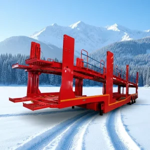Steel Light Duty 6 8 Car 3 Axle Car Carrier Semi Trailer