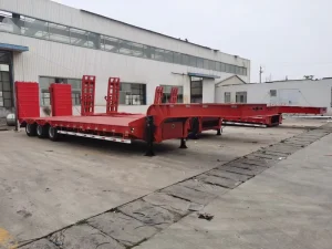 Steel Low Bed Truck Trailer with 60 Ton Payload 40ft Length 12R22.5 Tires 12550x2500x1650mm