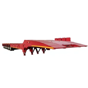 Steel Lowbed Semi Trailer 8 Axles 100 Tons Low Price for Heavy Equipment Transport