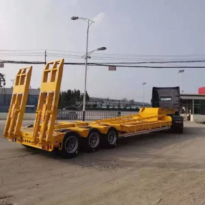 Steel Lowbed Semi Trailer Truck Trailer with 60000kg Payload Capacity