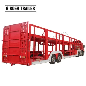 Steel Semi-Trailer 2 Axles Tow Small Car Carrier Trailer with 25 TONS Payload and Parts