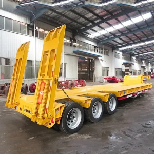 Steel Semi Trailer 3 Axles Gooseneck Lowboy Lowbed Truck Trailer