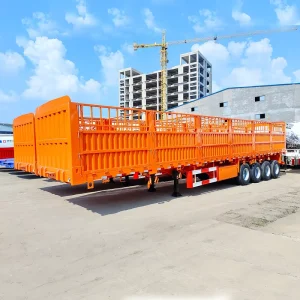 Steel Semi Trailer for Agricultural Bulk Cargo Transport 40t Capacity Removable Animal Platform