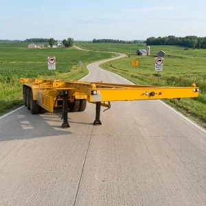 Steel Skeleton Semi Trailer Straight Beam 20 foot 40 foot Container Heavy Duty Truck Trailer 12r22.5 Customizable