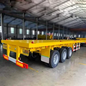 Steel Skeleton Shipping Container 40ft 60T Flatbed Semi Trailer Chassis for Car Trailers