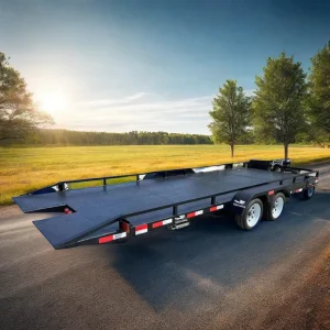 Steel Tilt Deck Double Axle Car Trailer with Electric Air Brake and Hydraulic Lift