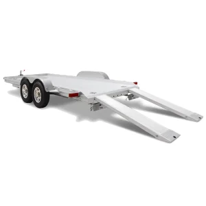Steel Two Wheel Semi Trailer 2000 kg Heavy Equipment Tilt Trailer Flat Bed CE Certified Hot Dip Galvanized Electric Brake