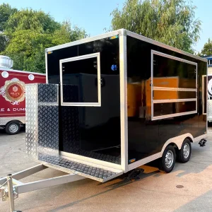 Street Mobile Bar BBQ Food Truck Cart Travel Camping Camper Hot Dog Burger Trailer Van Coffee Food Trailer