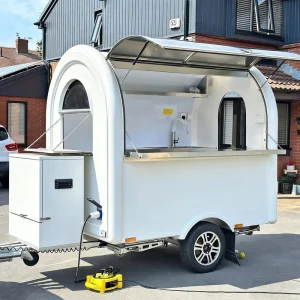 Style Mobile Food Trailer Fully Equipped Ice Cream Fried Snack Cart Built in Power Rust Resistant Concession Truck