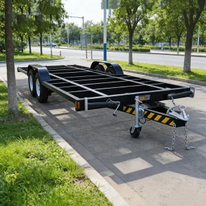 Tandem Axle Heavy Duty Steel Q235 Open Frame Chassis Trailer Bare Frame Hauler DIY Camper Flatbed Custom Cargo Body Modification