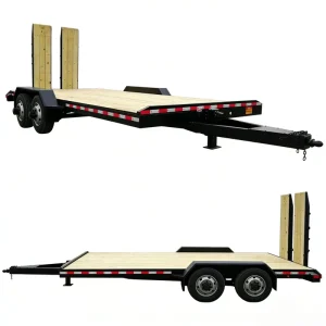 Tandem Axle Heavy Duty Wood Deck Car Hauler Trailer Powder Coated Flatbed Equipment Trailer for Vehicle & Machinery Transport