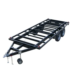 Tandem Axle Steel Q235 Skeleton Flatbed Trailer Chassis Customizable Heavy Duty Frame 3000kg Payload Factory Direct